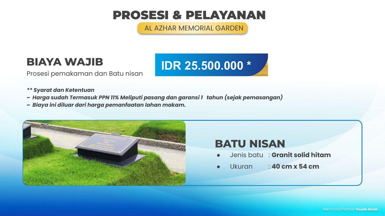 Biaya wajib prosesi dan batu nisan