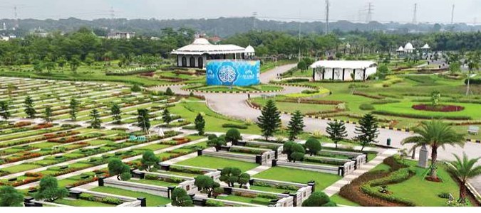 Panorama area taman dan zona